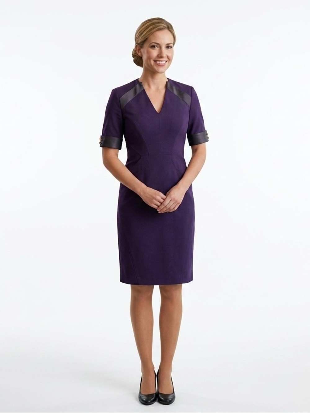 Flight Attendant Stewardess Delta Airlines Dress Uniform Women's Size 2 Purple